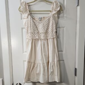 NWT Speechless Beige Cotton Crochet Detail Sun Dress - Small